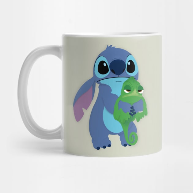 Stitch and Pascal by mattrodz